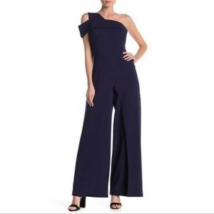 Marina One Shoulders Jumpsuit Black Size 12